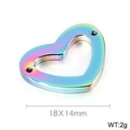 Connecteur pendentif cœur en acier inoxydable arc-en-ciel 18x14mm pour bijoux DIY - Breloque Coeur Arc-en-ciel (KLJ3033-Z) / Coloré