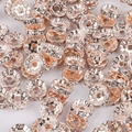 Galvanisiert Roségold Mit Weißem Strass / 6 Mm Durchmesser 2 Mm Lochdurchmesser 2 Mm Höhe 50 Stück/packung
