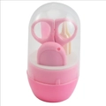 Pink 4-piece baby nail care set including clippers and file in capsule case - Four-Piece Set / Pink