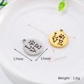 Colgantes huella de perro LOVE de acero de titanio en dorado y plateado, 17mm - Oro-Estilo A Colgante (KLJ7112-Z)