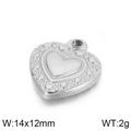 Polierter silberner Herzanhänger mit Herzprägung, 14x12mm Größe für DIY-Schmuckherstellung - 3D Silber Herz Anhänger (KLJ4960-Z)