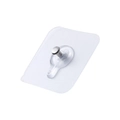 Self-adhesive transparent screw wall hook with silver metal stud for bathroom storage - Photo Frame Sticker / Clear