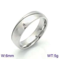 Anello minimalista in acciaio inossidabile argento 6mm con scanalatura centrale lucida - US 6 / Stile Uomo Semplice (KR86749-K) / Color Acciaio
