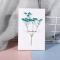 Greeting card detail featuring blue dried flowers and Especially for you banner text - Blue Gypsophila - White Card