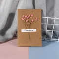 Close-up of handmade kraft card featuring pink dried gypsophila and Especially for you text - Pink Gypsophila - Kraft Card