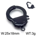 Pendaglio a forma di manette in acciaio inossidabile nero 25x18mm opaco - 25x18mm / Nero