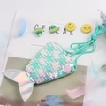 Iridescent sequin mermaid tail crossbody bag for kids with blue braided shoulder strap - Peacock Green