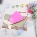 Pink sequin mermaid tail crossbody bag for girls with holographic laser fin detail - Light Rose Red