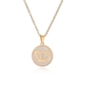 Goldene Edelstahlkette mit rundem Kronenanhänger auf einem weißen Hintergrund - Kronen-Stil (ML-SSN0019)