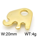 Colgante de elefante en acero dorado pulido de 20mm de ancho y 4g de peso total - Estilo Color Dorado 20mm (KLJ3757-Z)