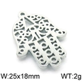 Colgante Mano de Fátima de acero inoxidable plateado, calado, 25x18mm, peso 2g - Estilo 1 (KLJ5682-Z) / 25*18mm / Color Acero