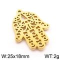 Colgante mano de Fátima dorado de acero inoxidable calado, mide 25x18mm, pesa 2g - Estilo 1 (KLJ5683-Z) / 25*18mm / Dorado