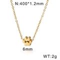 Collana dorata in acciaio con pendente a zampa di gatto da 6mm su catena da 400mm - Collana (KN88328-K) / Oro rosa