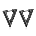 Orecchini a triangolo in acciaio inossidabile nero con design geometrico minimalista - Huggie Triangolare Idraulico / Nero