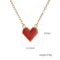 18k gold plated heart pendant necklace with dimensions 11.3mm by 12mm and 2.8g weight - Red Heart Gold Chain (Gold MS-324)