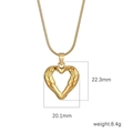 Minimalist gold heart necklace with horse head pendant and dimensions 22.3mm by 20.1mm - Horse Head Heart Style (Gold MS-245)