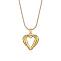 Eleganter goldener Herzanhänger mit Schlangenkette für Damen in schlichtem Design - 18K Gold / Gold (MS-245)