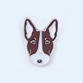 Cute Bull Terrier enamel pin badge with brown and white metal details for bags - 18-Dark Brown Bull Terrier