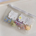 Gekleurde bloemen elastische haarbanden set voor kinderen in pastelkleuren met verpakking - Inkeeping Madeliefje Stijl
