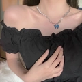 Blaue Schmetterlingsperlenkette