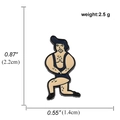Emaillierte Sumo-Anstecknadel in Bodybuilding-Pose in Dunkelblau, Größe 2,2 mal 1,4 cm - Bodybuilder (A00836)
