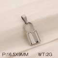 Ciondolo a lucchetto in acciaio inossidabile argento lucido, 16,5x9mm, peso 2g - Mini Ciondolo a Lucchetto (KP120425-Z) / Argento