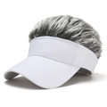 Berretto da baseball stile street con parrucca creativa sulla parte superiore uomo - Taglia unica / Bianco Grigiastro