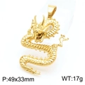 Pendentif dragon doré style zodiaque avec un design détaillé en S de 49x33mm - Or-Pendentif Uniquement(KP130385-MZOZ)