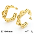 Elegantes pendientes de aro dorados geométricos multicapa, tamaño 31x8mm y peso 12g - Dorado