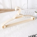 Nonslip cream plastic clothes hangers with wide shoulder design and windproof hooks - Off-white