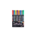 Lot de 8 marqueurs contour double ligne étanches dans une boîte en plastique - 8 Couleurs Style A