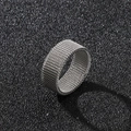 Anello a rete in acciaio inossidabile argento da 8 mm con struttura a trama geometrica - US 6 / Argento