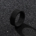 Anello largo 8mm in maglia di acciaio inossidabile nero con design industriale - US 6 / Nero