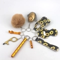 Sicherheits-Schlüsselanhänger Set mit Sonnenblumen-Muster, Alarm und goldenem Zubehör - 6-Sonnenblume