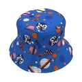 Sombrero de pescador azul marino con estampado de planetas y estrellas para el sol - Estampado de planeta azul oscuro