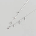 Collar de plata de ley S925 con dijes de puntas plateadas de estilo minimalista chic - Plata 925 / Oro Blanco