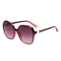 Women's chic square sunglasses featuring purple to pink gradient frames and gold accents - Gradient Purple Frame Gray Lens