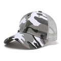 Cappellino da baseball camouflage grigio con rete traspirante e visiera curva per protezione solare - Mimetico Bianco e Nero (Colore 2)