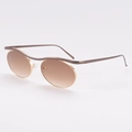 Oval sunglasses with bronze metal frames and wavy top bar featuring brown gradient lenses - Gold Brown Frame Gradient Brown Lenses