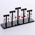 Black acrylic 5-tier T-bar earring display stand for jewelry storage and organizing - Black
