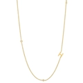 18K gold plated stainless steel necklace featuring letter H pendant with tiny diamond accents - Letter H