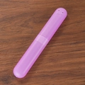 Astuccio portaspazzolino viola traslucido portatile con un volto sorridente inciso - Viola Trasparente
