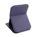 Portable folding makeup mirror with purple leather texture cover and adjustable stand - Taro Purple