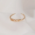 Minimalist gold adjustable ring featuring the Cancer zodiac letter in a smooth finish - Cancer