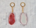PVC Steak Schlüsselanhänger mit Goldring, 6cm rotbrauner Kunststein Kunstlebensmittel - Rumpsteak - Goldener Schlüsselanhänger