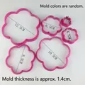 Juego de 5 moldes rosas para galletas con forma de flor en varios tamaños para repostería - Juego de 6 piezas de flor de ciruelo / Rosa