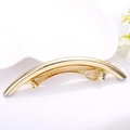 Fermaglio per capelli minimalista dorato con design curvo lucido e chiusura a molla - Stile Specchio ad Arco (B8109) / Oro