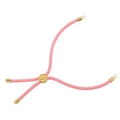 Detailed view of pink woven Milan cord with gold adjustable slider for DIY bracelet making - Hot Pink