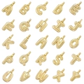 Minimalist 18K gold plated alphabet pendants set with a brushed textured finish on white - Letter A / Gold