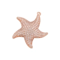 Macro shot of rose gold starfish pendant with cubic zirconia inlay for jewelry making - Rose Gold/White Zirconia